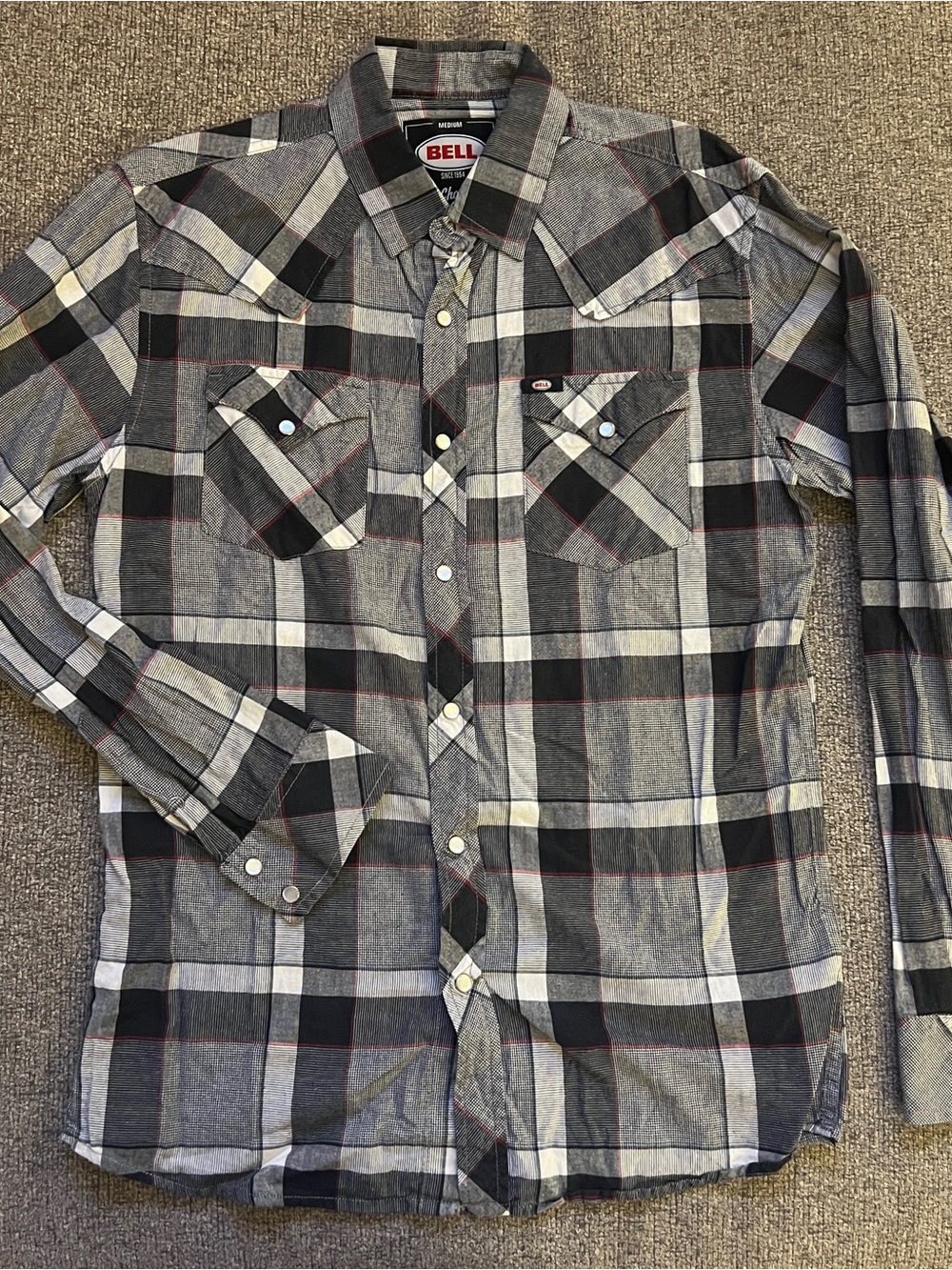 🟢 5 for $25 | Black & Gray Plaid Long-Sleeve Button-Down Shirt